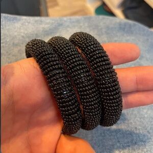 Black beaded bangles lot 3 bracelets #jewellery
